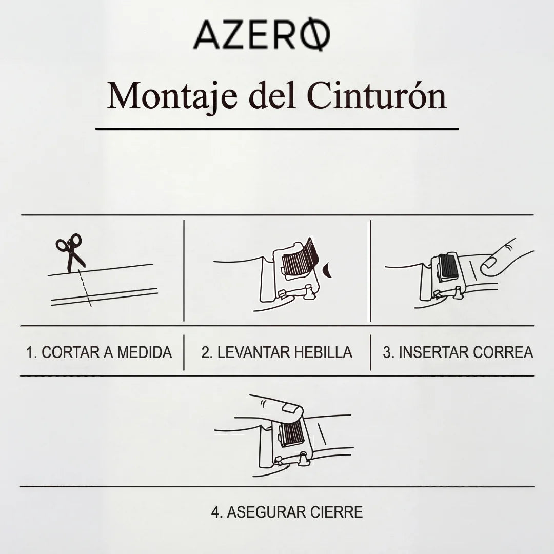 Cinturón de cuero con trinquete y hebilla ajustable AZERO™