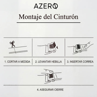 Cinturón de cuero con trinquete y hebilla ajustable AZERO™